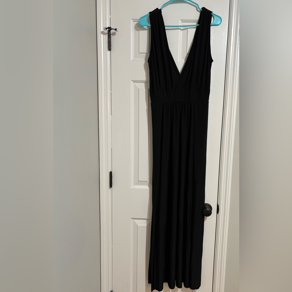 Double Split Black Maxi Dress